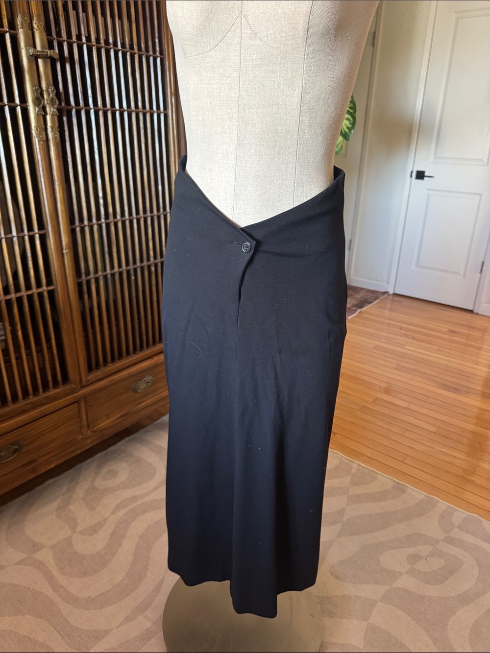 Jil Sander Black Midi Wrap Skirt